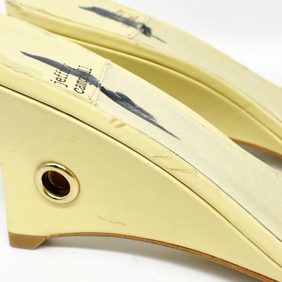 Jeffrey Campbell Women's Yellow Square Toe Mule Heels Size 7 - Picture 13 of 15